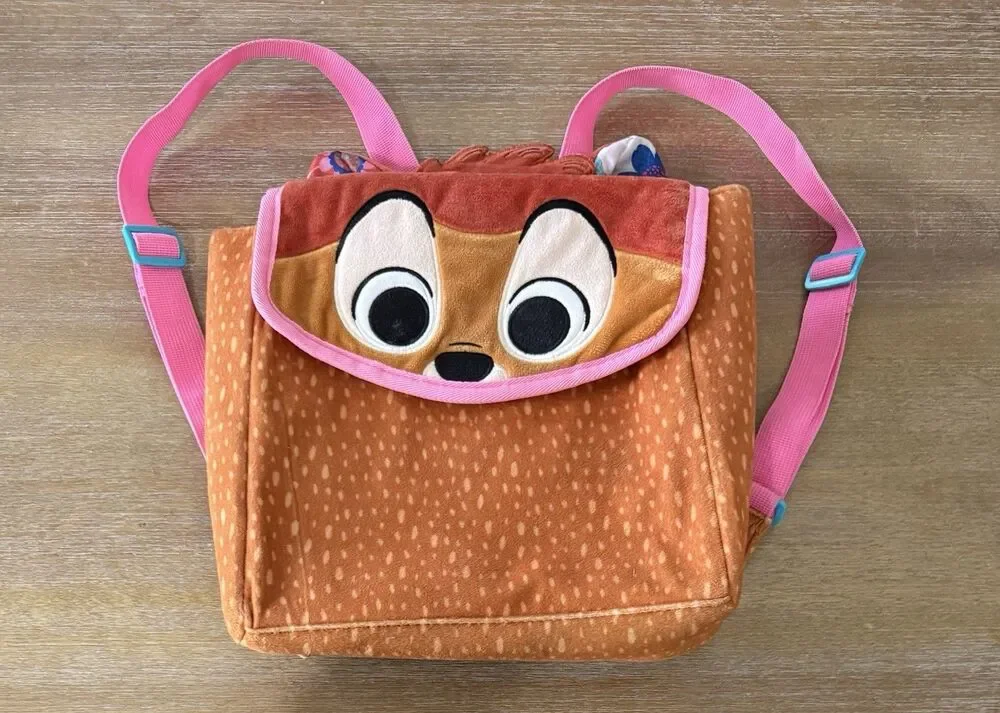 Disney Store Exclusive Bambi Furrytale Bag Backpack Kids Deer Floral Tote Plush